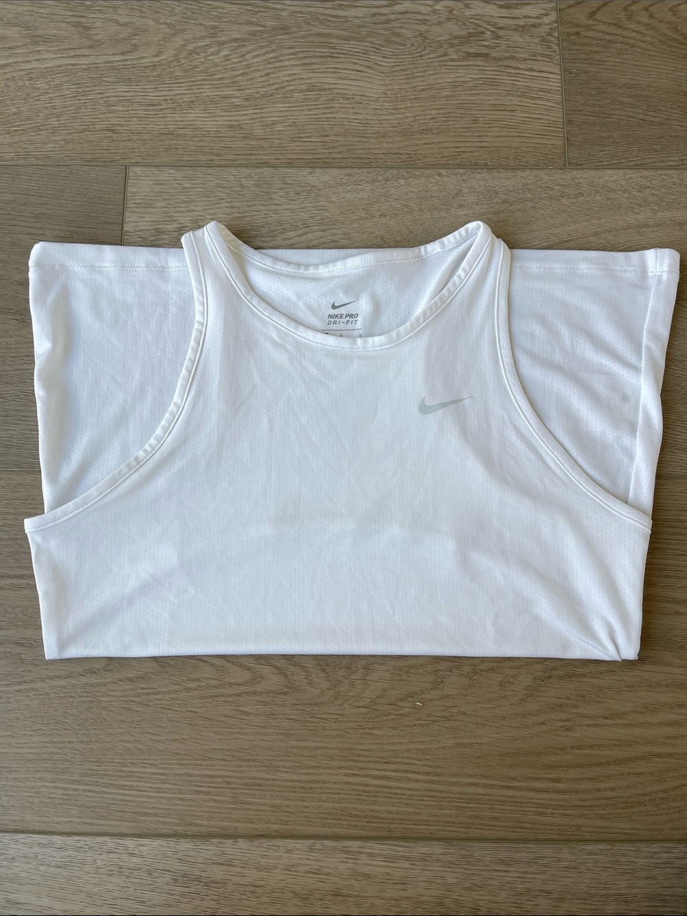 Nike White Tank Top with Light Gray Swoosh